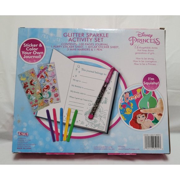 Disney Princess Glitter Sparkle Activity Set w/Journal Puffy Stickers Markers - Picture 6 of 6